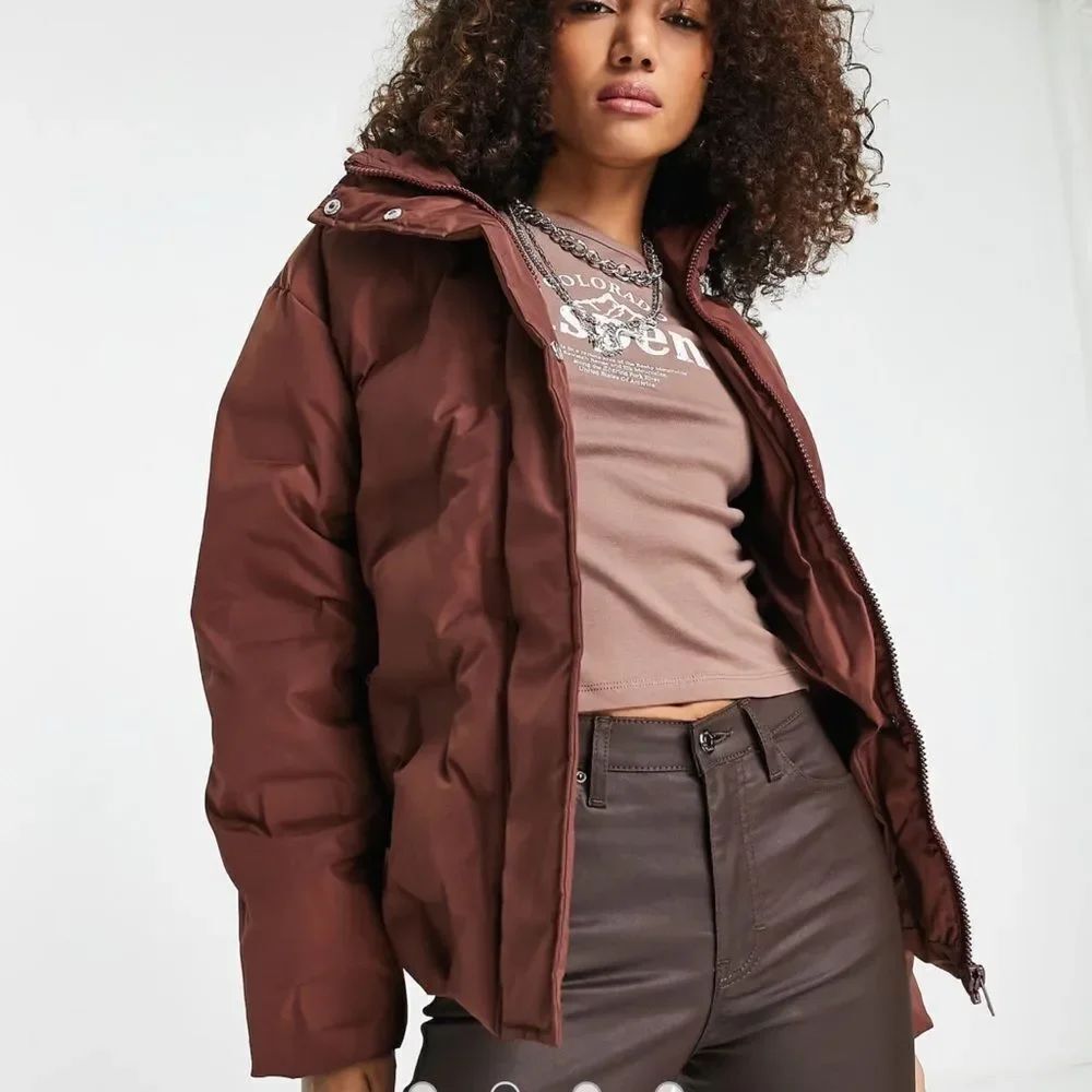 Vintage Reclaimed Brown Puffer Jacket(Size 10)